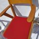 Pair of wooden armchairs and skaï foot compass of the 50s