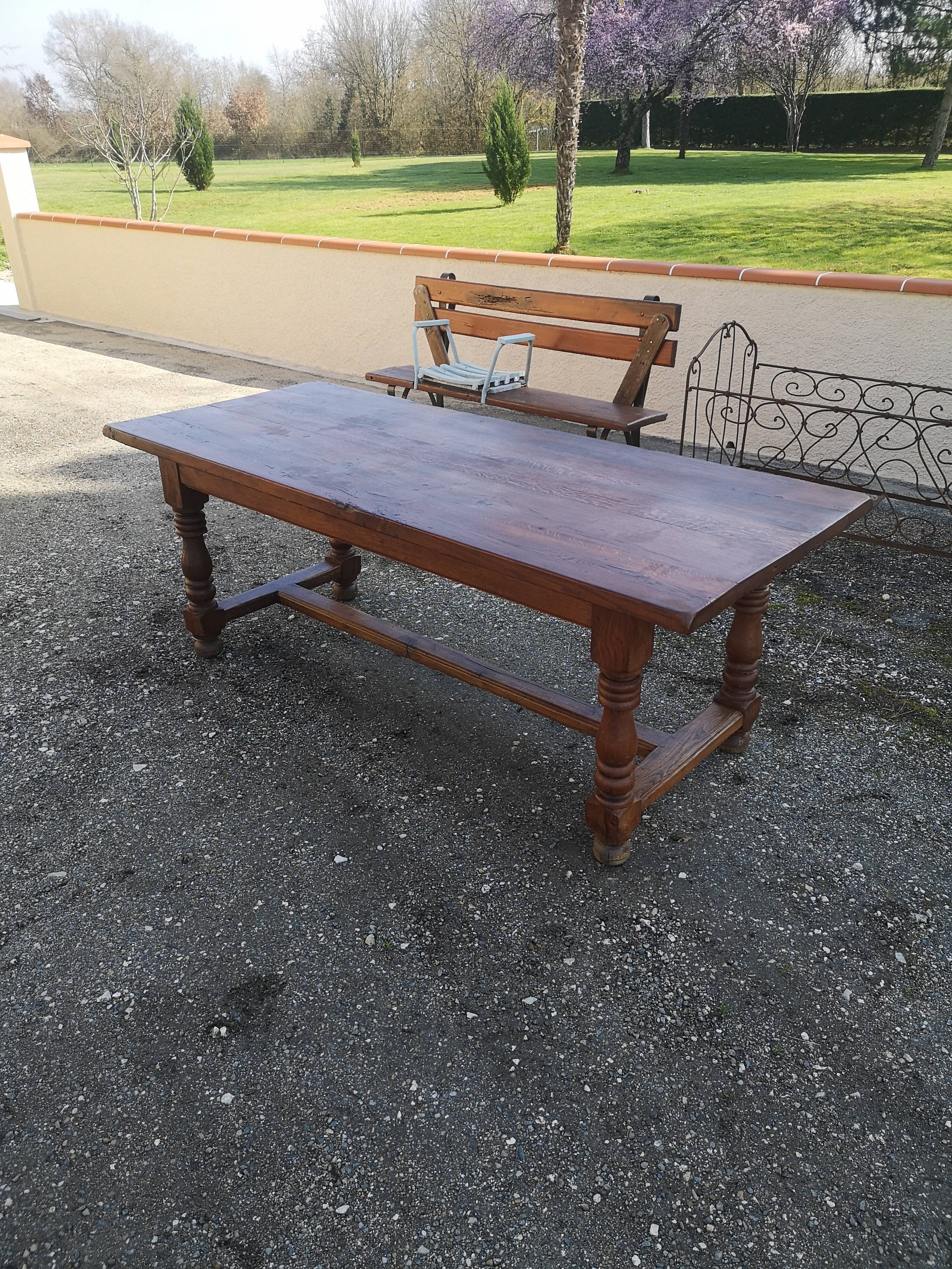 Solid oak farmhouse table