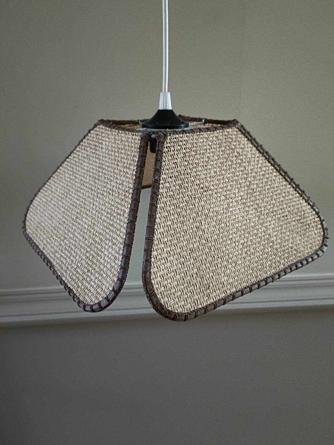 Vintage rattan blade pendant light