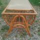 Table basse ancien en rotin vintage