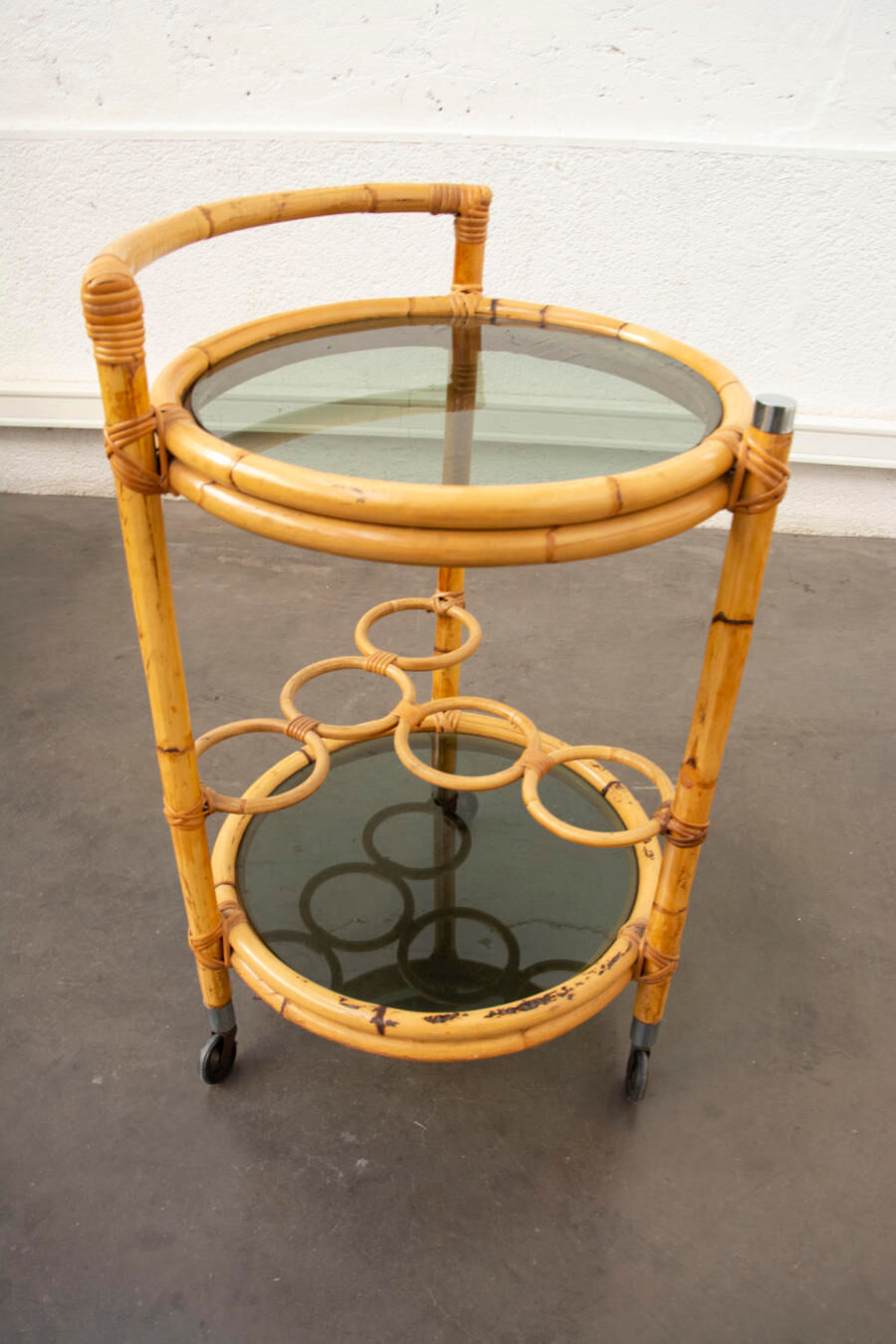 Rattan service cart