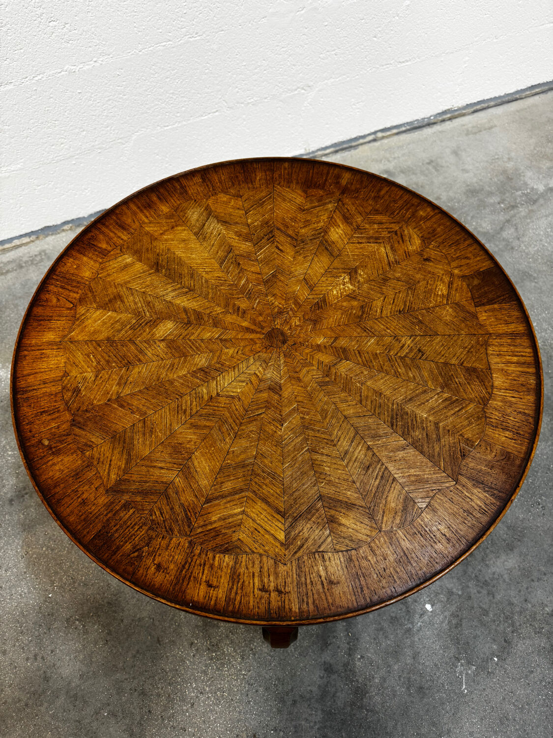 Marquetry wooden side table