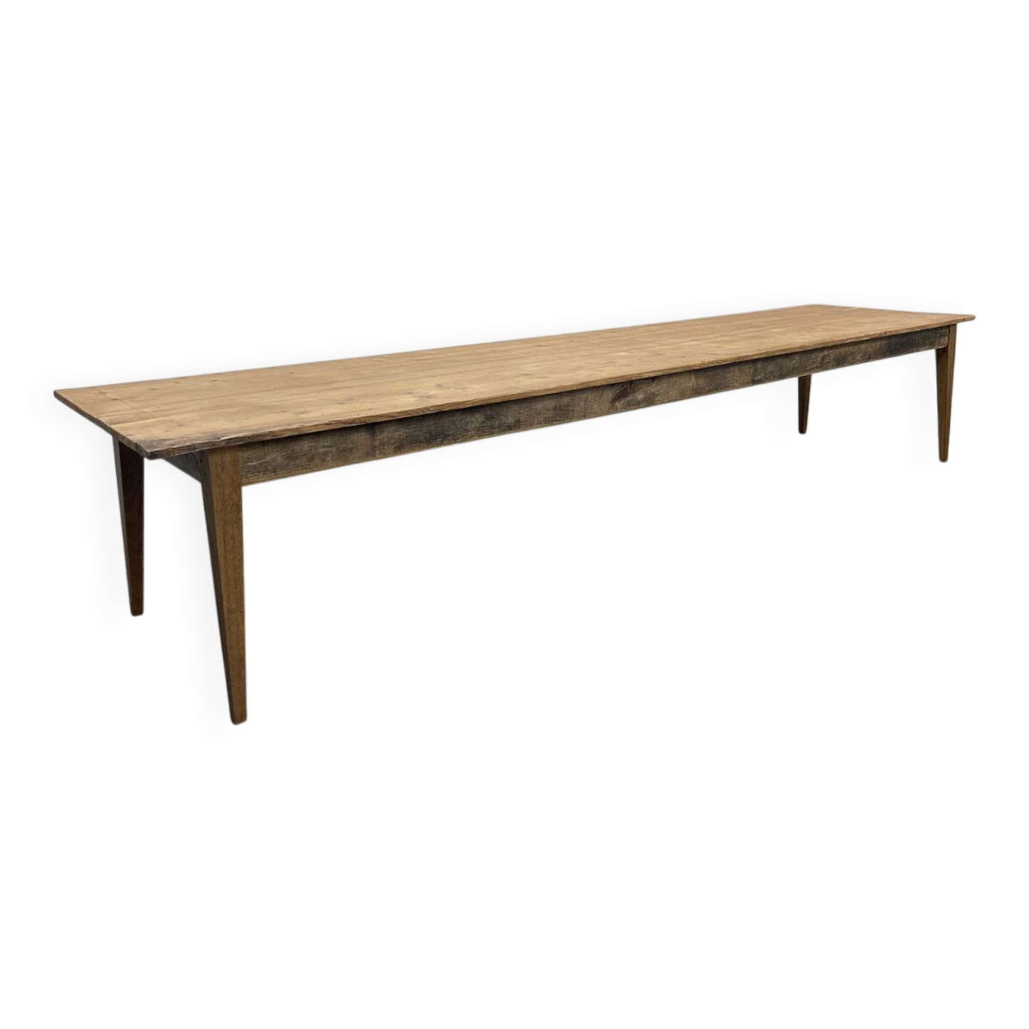 Large oak and fir table with honey patina