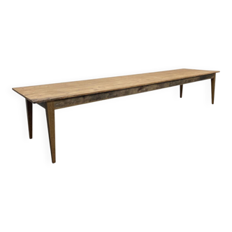 Grande table chêne et sapin patine miel