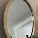 Oval brass mirror