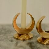 Pair of mid-century Swedish brass candle holders by Arthur Pe Kolbäck