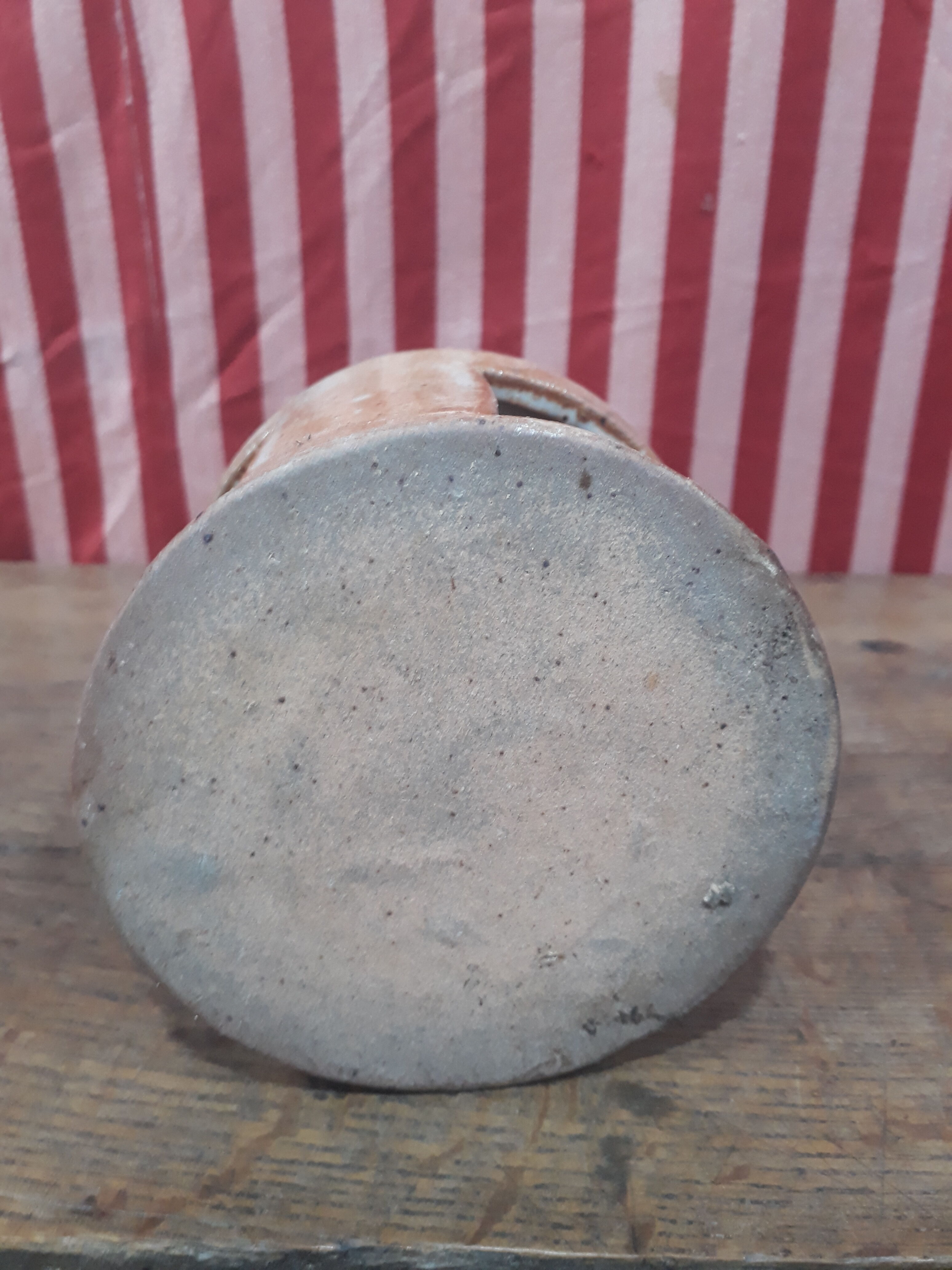 Vintage stoneware photophore to hang or install