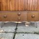 Scandinavian teak sideboard with a black top and metal hairpin legs - 1960s