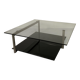 Glass coffee table 110 x 110 cm in the style of Rolf Benz and Metaform
