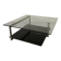 Glass coffee table 110 x 110 cm in the style of Rolf Benz and Metaform