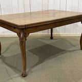 Chippendale extendable dining table in oak and burl elm