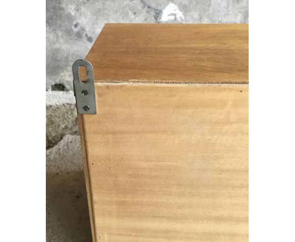 Wall box or shelf in light oak veneer - vintage - 1960