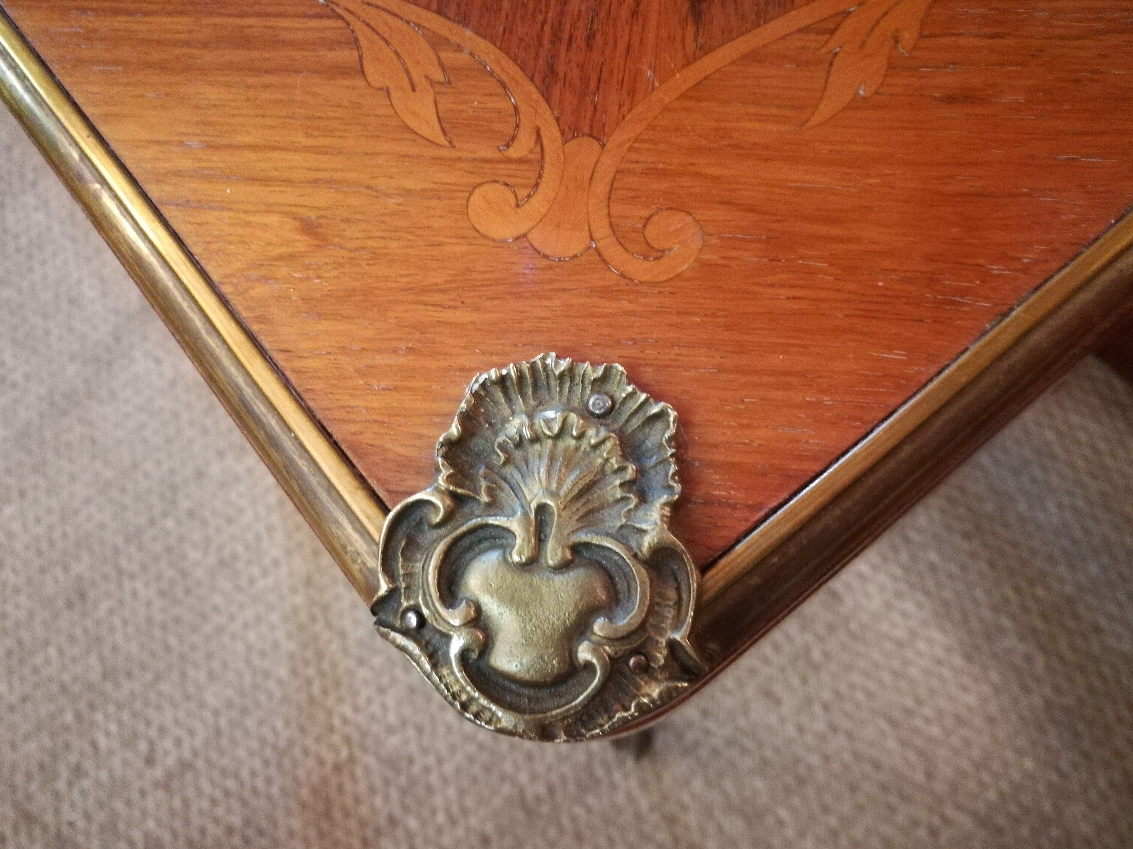 Louis XV style game table in marquetry