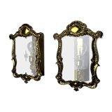Paire d'appliques Regency, verre taillé, Italie, 1980