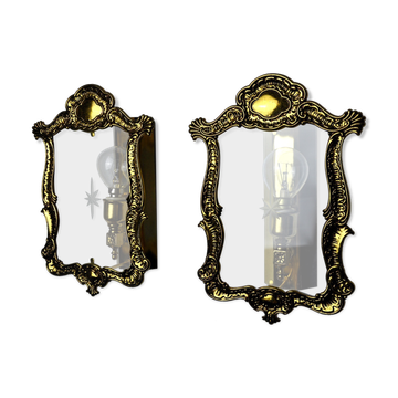Paire d'appliques Regency, verre taillé, Italie, 1980