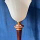 Mazda lamp – mahogany, copper and opaline – 1930s