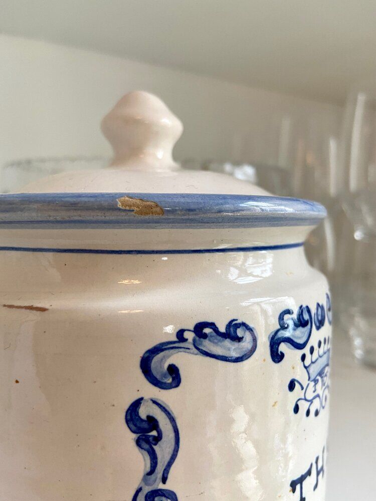 Enamelled ceramic tea jar