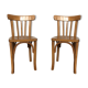 Pair of bistro and bohemian beech vintage chairs 1950