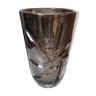 Silver grey crystal vase