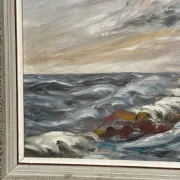 Oil on Canvas Original Swedish – 'Sea' by Holger Almquist – Signed – Vintage and Framed – 50 × 40 cm (19.7 in × 15.7 in)
