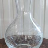 Vintage silkscreened glass carafes