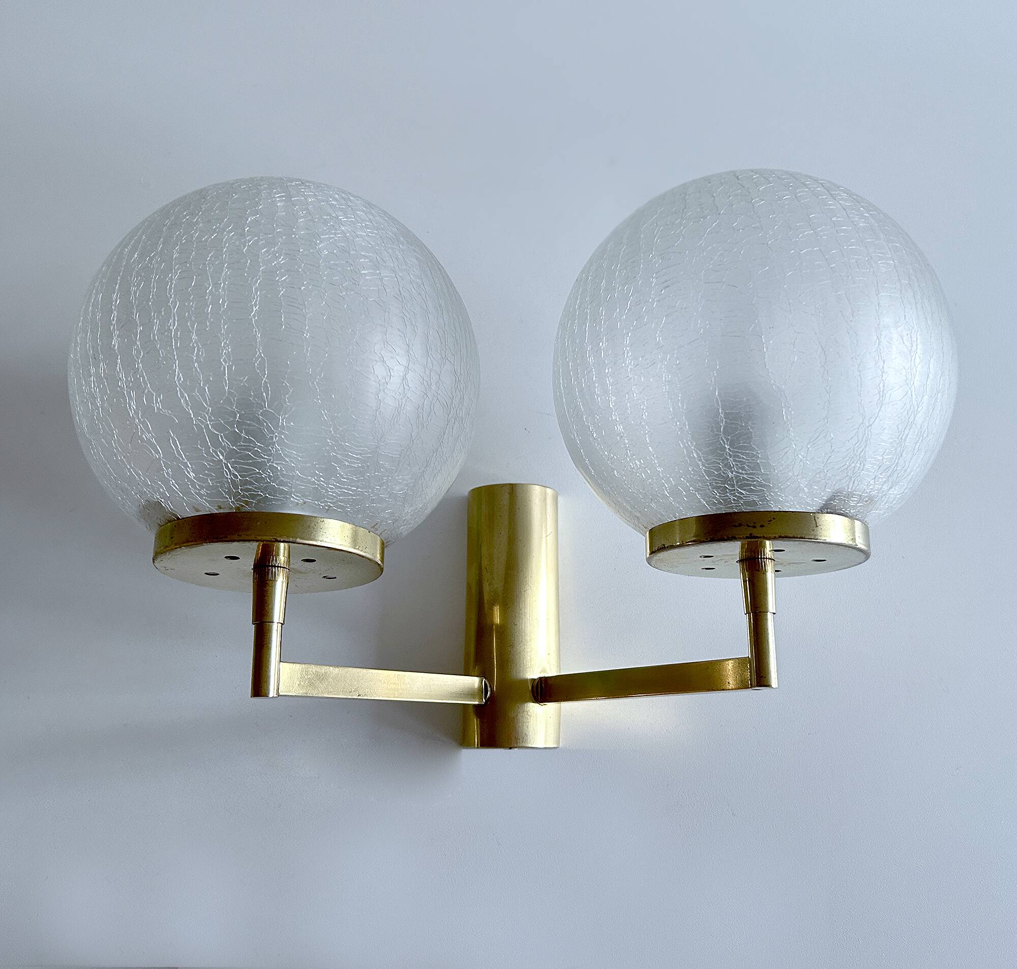 Pair Vintage Bubble Glass Wall Lights