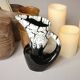 Ceramic pitcher fat lava midnight blue and white signed