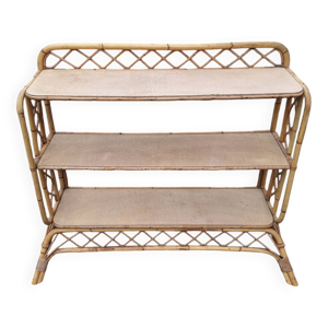 Étagère rotin vintage