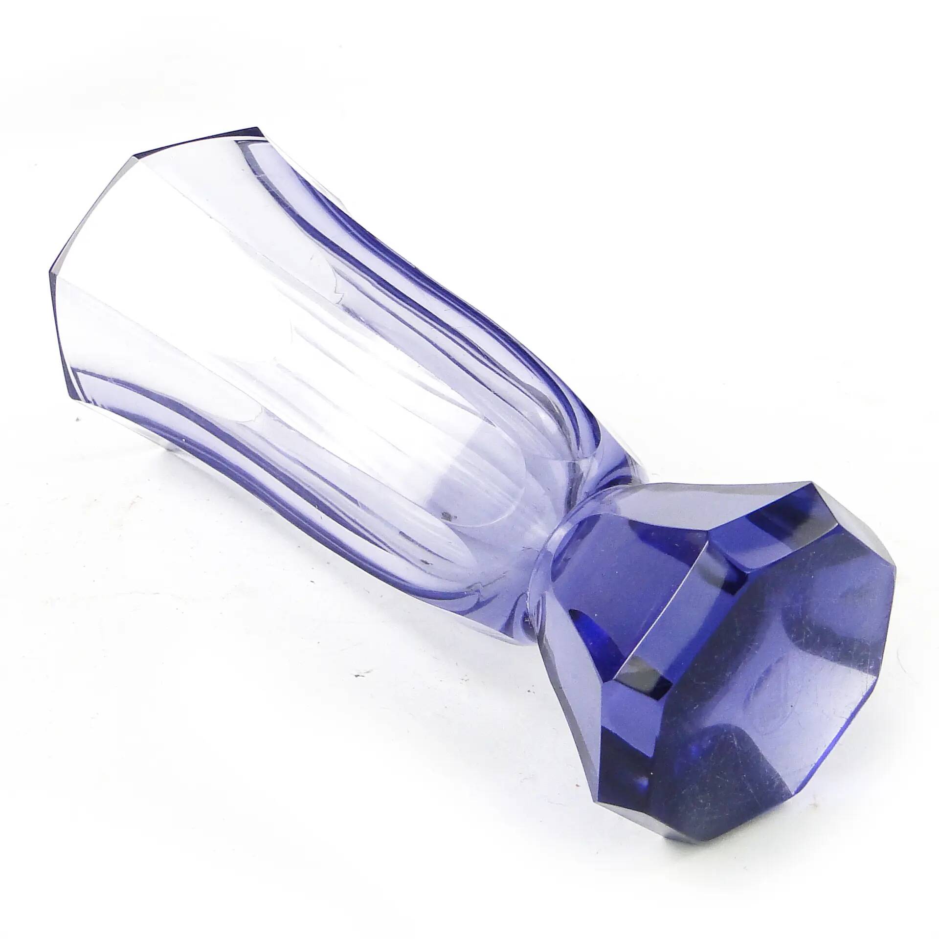 Art Deco vase, crystal, Moser, Czechoslovakia, 1930s
