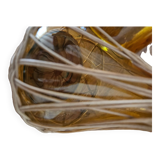 Catalan bottle in amber glass and wicker