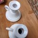 2 handmade ceramic candle holders