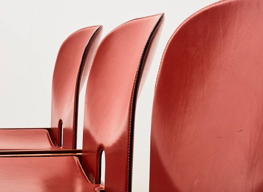 Tobia & Afra Scarpa Set of 5 Model 121 Dining Chairs for Cassina Italy 1965