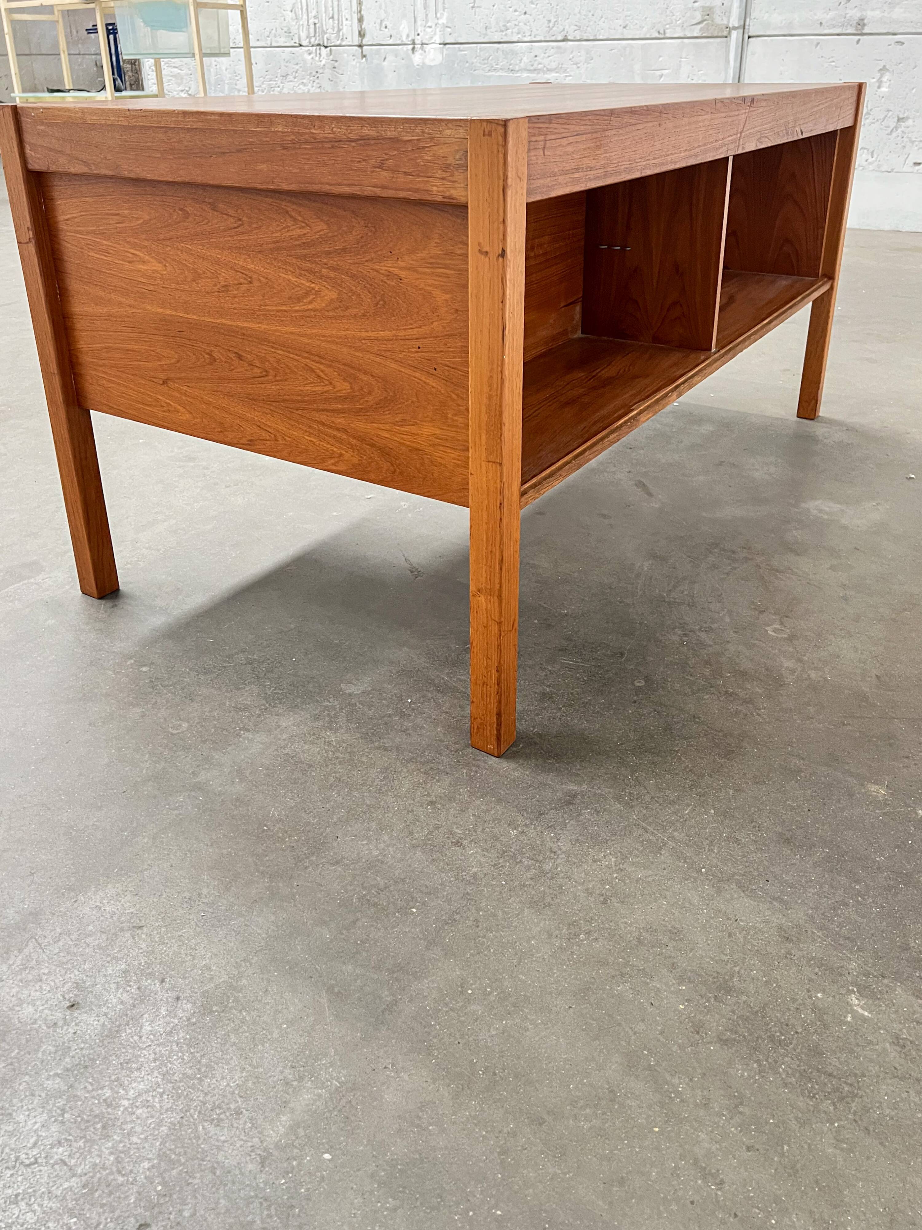 Vintage Scandinavian teak desk attributed to Christian Linneberg.