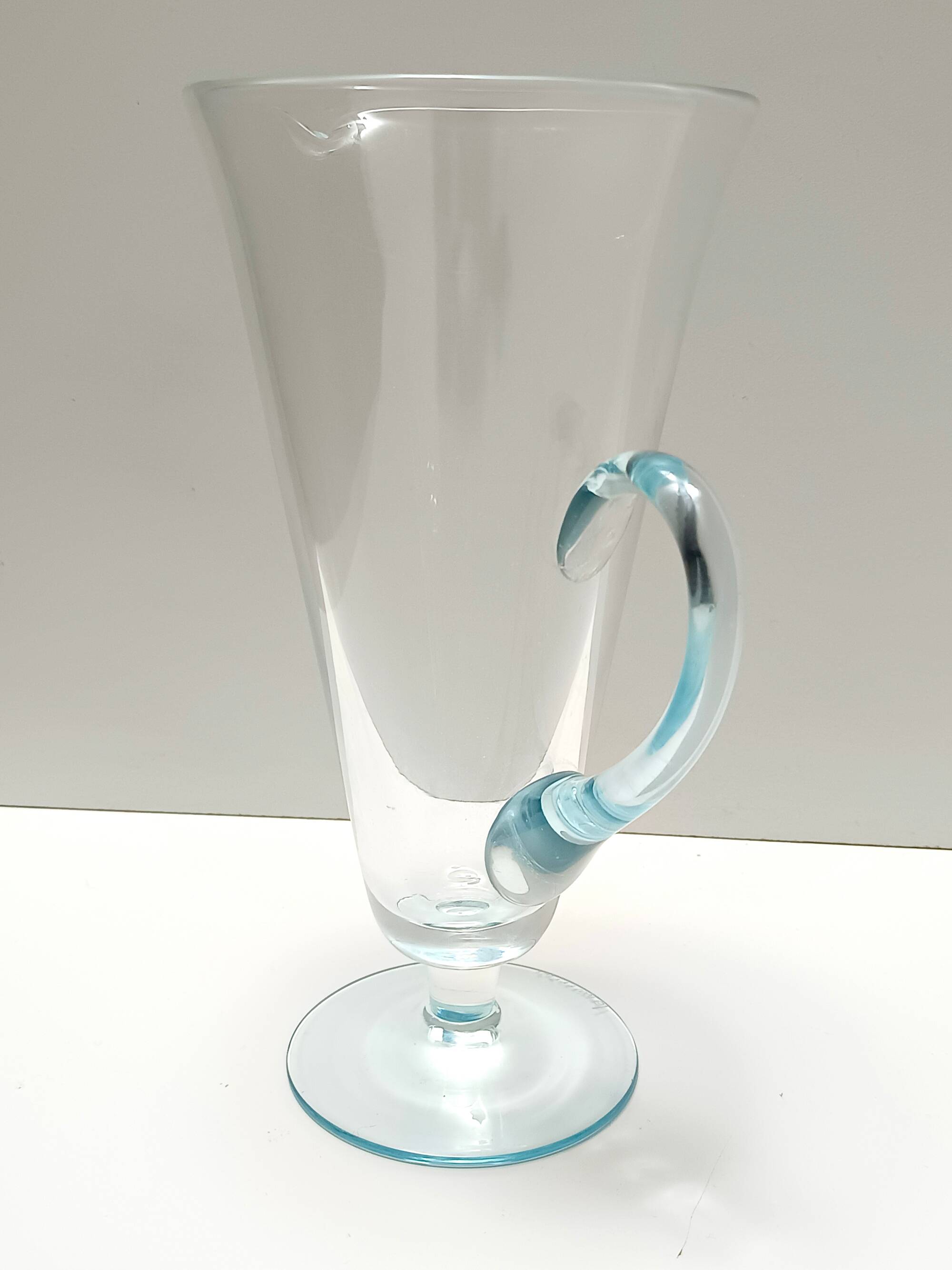 Light Blue Murano Glass Cocktail Set of 6 Glasses and a Pitcher by La Murrina