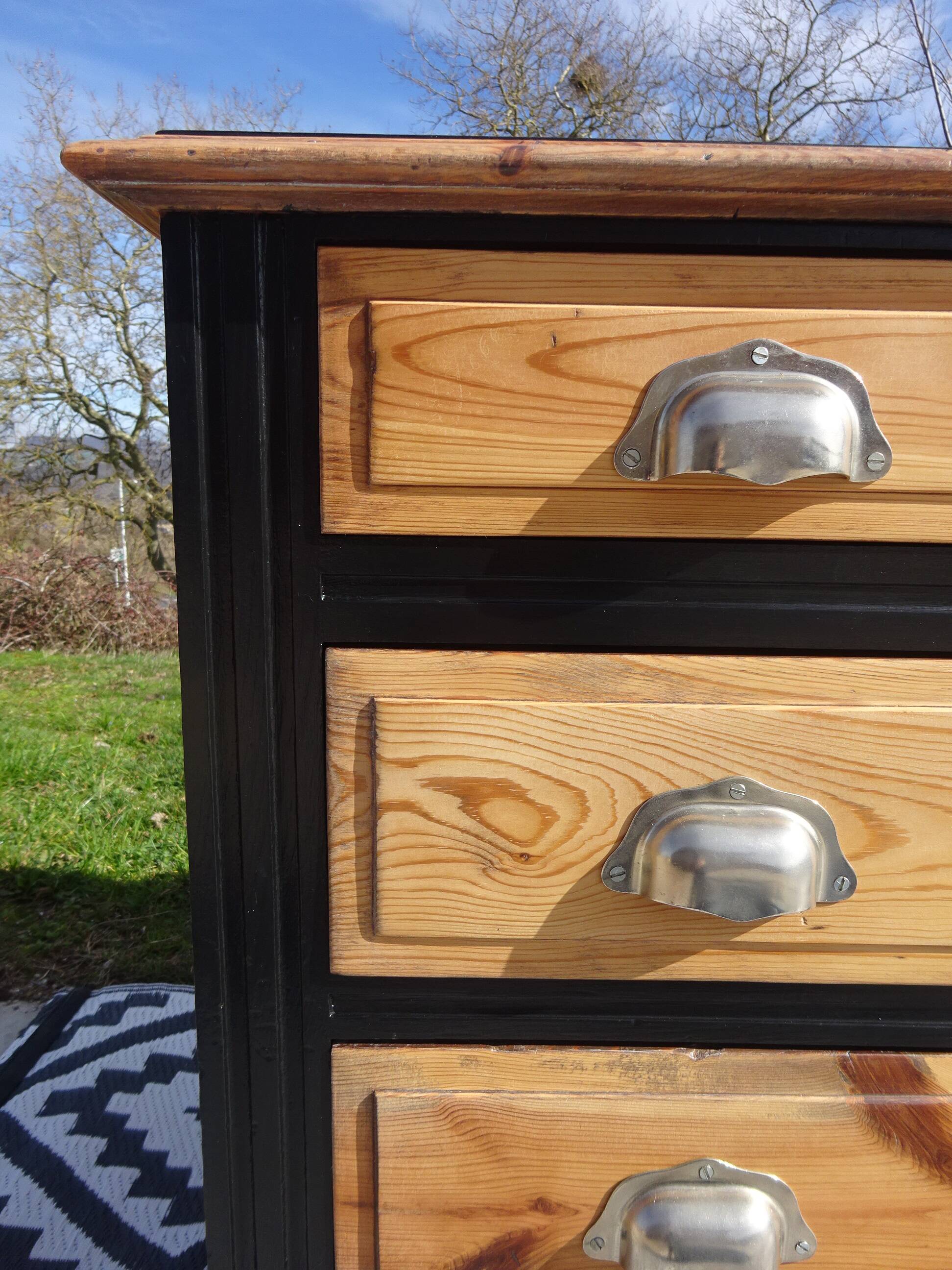 Vintage pine desk, restored