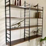 Vintage wall-mounted bookcase shelves in Rio rosewood
