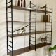 Vintage wall-mounted bookcase shelves in Rio rosewood