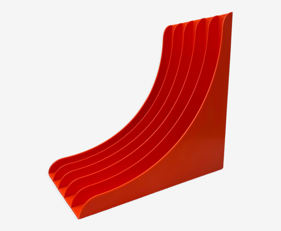 Support de disque vintage Schweizer Design orange, fabriqué en Allemagne