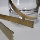 Ice bucket, ice cubes and its vintage pliers