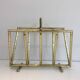 Brass faux-bamboo style magazine rack