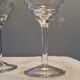 4 antique water glasses, engraved and cut crystal - 1940s
