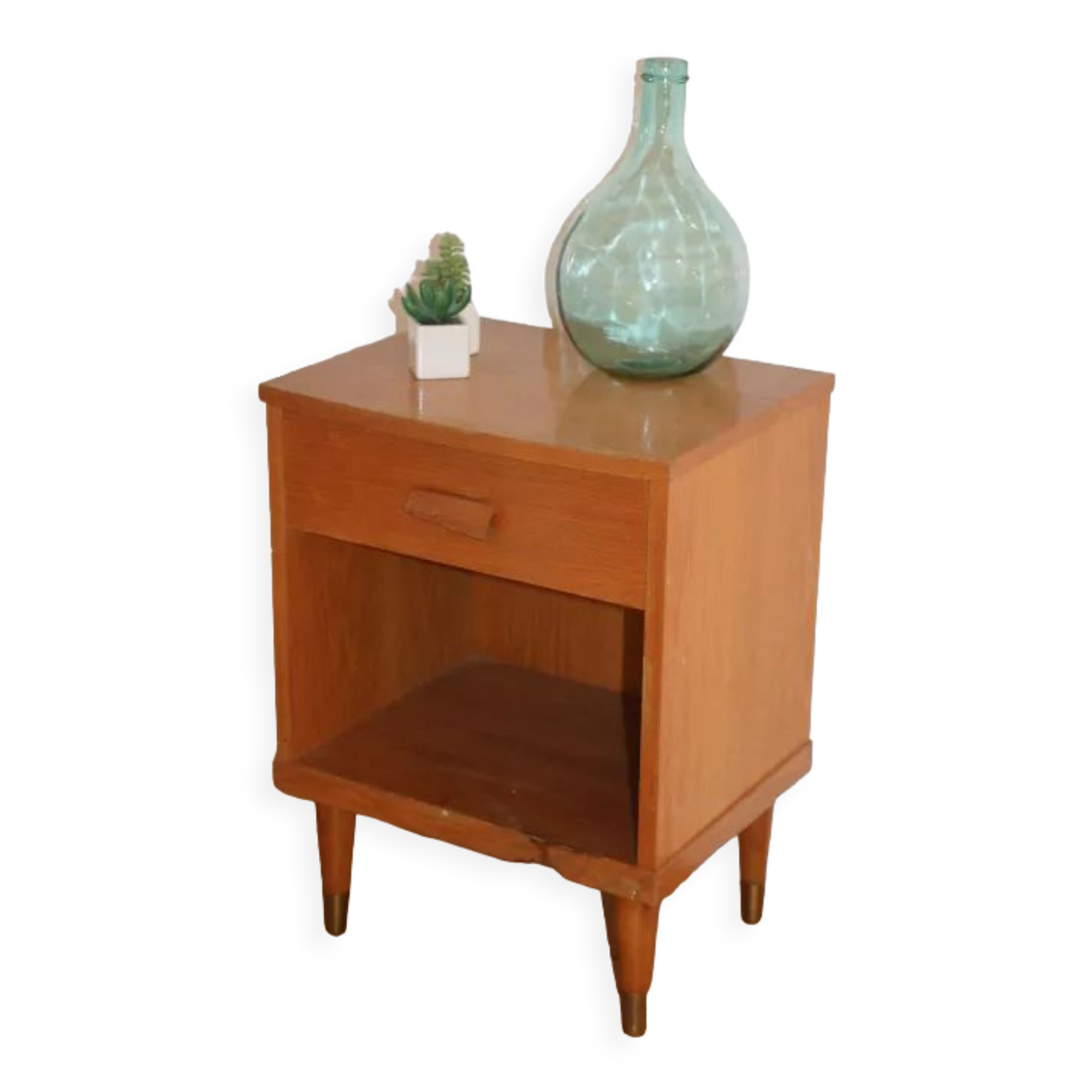 Light oak bedside a drawer 1960