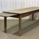 19th century farmhouse table in raw chestnut with original drawer and shelf