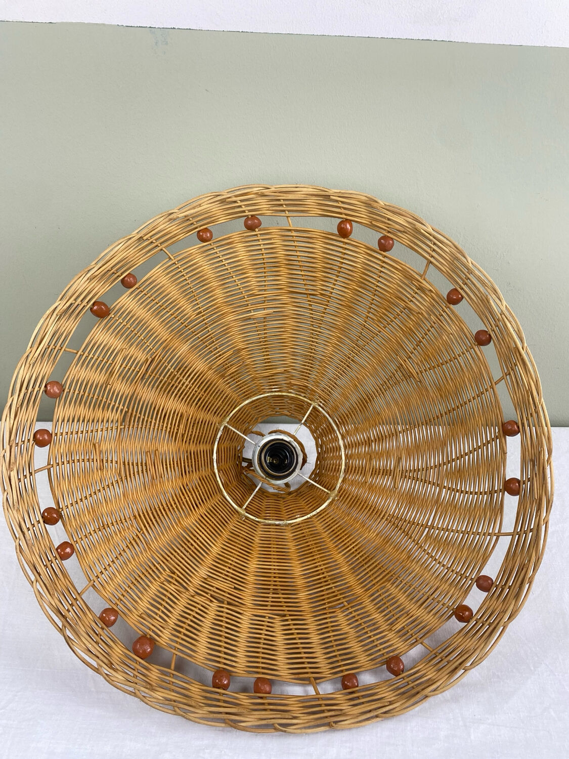 Vintage wicker pendant light