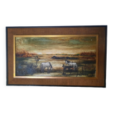 Camargue horses painting table