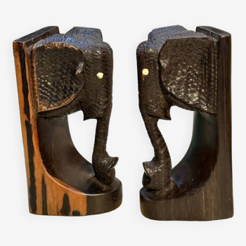Pair of vintage elephant bookends
