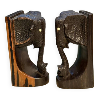 Pair of vintage elephant bookends