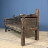 Antique Spanish chestnut wood bench from the 18th century
