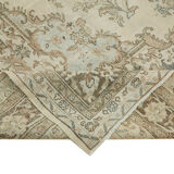 Handmade oriental unique 1980s 305 cm x 400 cm beige wool carpet