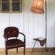 Lampadaire tripode années 50 avec tablette